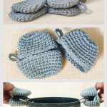 Potholder Pinch Mitts Free Crochet Pattern and Video Tutorial