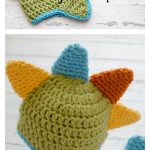 Dinosaur hat and diaper cover Photo Prop Set Crochet Pattern