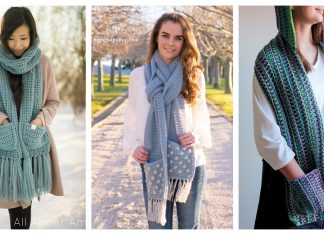 Pocket Scarf Crochet Patterns Free & Paid