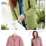 Adult V-Neck Cardigan Free Crochet Pattern