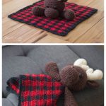 Buffalo Plaid Moose Lovey Security Blanket Crochet Pattern