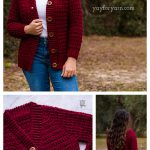 Crimson Cardigan Free Crochet Pattern and Video Tutorial