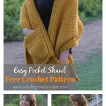 Easy Pocket Shawl Free Crochet Pattern