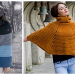 Easy Cowl Neck Poncho Crochet Patterns