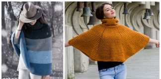 Easy Cowl Neck Poncho Crochet Patterns