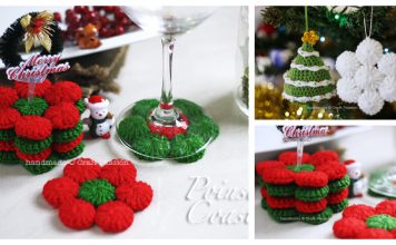 Poinsettia Coasters or Ornament Free Crochet Pattern