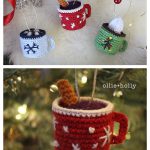 Hot Chocolate Mug Amigurumi Christmas Ornament Free Crochet Pattern