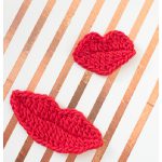 Lips Appliques Free Crochet Pattern