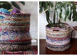 Scrap Yarn Basket Free Crochet Pattern