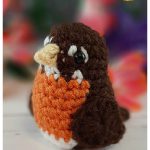 American Robin Keychain Free Crochet Pattern