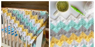 Bobble Chevron Blanket Free Crochet Pattern