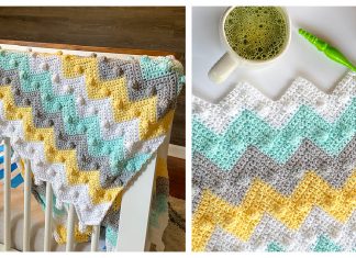 Bobble Chevron Blanket Free Crochet Pattern