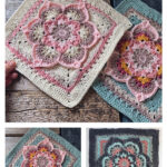 Blooming Lotus Square Free Crochet Pattern and Video Tutorial