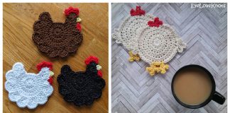 Chicken Coasters Free Crochet Pattern