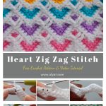 Heart Zig Zag Stitch Free Crochet Pattern and Video Tutorial