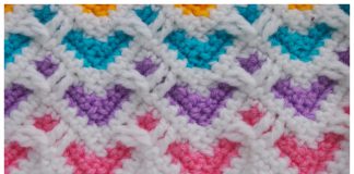Heart Zig Zag Stitch Free Crochet Pattern and Video Tutorial