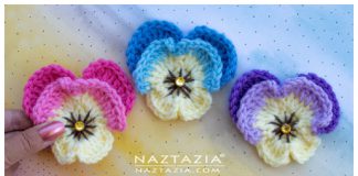 Pansy Flower Free Crochet Pattern and Video Tutorial