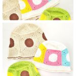 Dot Square Bucket Hat Free Crochet Pattern