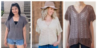 Easy V-Neck Top Free Crochet Pattern