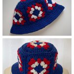 Granny Square Bucket Hat Free Crochet Pattern
