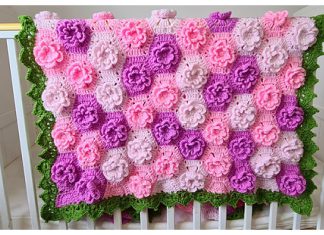 Flower Baby Blanket Free Crochet Pattern and Video Tutorial