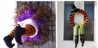 Witch Halloween Wreath Free Crochet Pattern