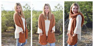 Persimmon Pocket Shawl Free Crochet Pattern