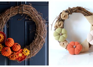 Pumpkin Fall Wreath Free Crochet Pattern