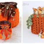 Pumpkin Mason Jar Cozy Free Crochet Pattern