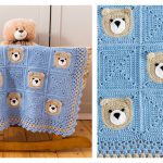Bear Baby Blanket Free Crochet Pattern and Video Tutorial