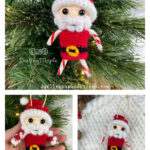 Santa Candy Cane Ornament Free Crochet Pattern