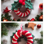Christmas Wreath with Holly Free Crochet Pattern