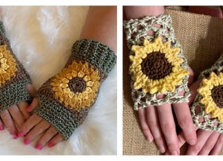 Fingerless Flower Gloves Crochet Patterns