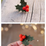 Holly Brooch Crochet Pattern