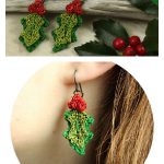 Holly Earrings Free Crochet Pattern