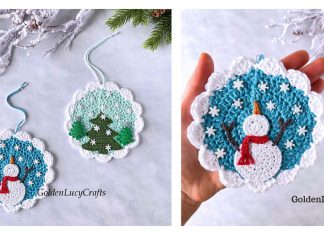 Winter Christmas Ornaments Free Crochet Pattern