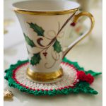 Holly Napkin Rings and Coasters Free Crochet Pattern