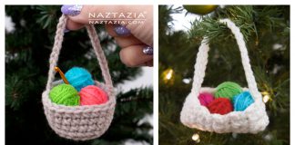 Yarn Basket Ornament Free Crochet Pattern