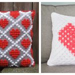 Granny Square Heart Pillow Free Crochet Pattern