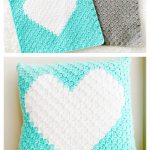 C2C Heart Pillow Free Crochet Pattern