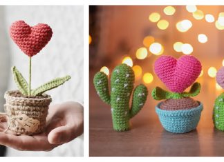 Valentine Heart Plants Crochet Pattern