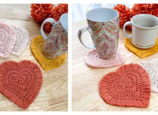 Boho Heart Coasters Free Crochet Pattern