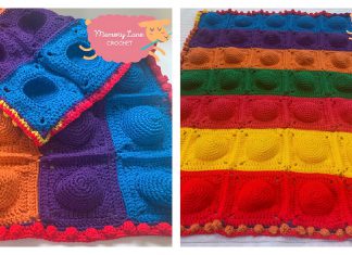 Bubble Burst Rainbow Blanket Free Crochet Pattern