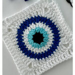 Evil Eye Granny Square Free Crochet Pattern