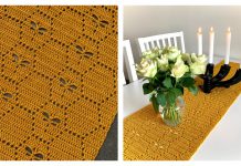 Fiery Dragonflies Table Runner Free Crochet Pattern