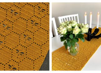 Fiery Dragonflies Table Runner Free Crochet Pattern