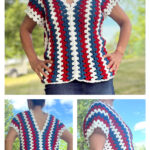 Patriotic Pullover Top Free Crochet Pattern