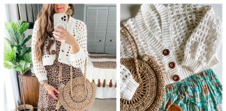 Peek-A-Boo Crop Cardigan Free Crochet Pattern