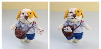 Postal Worker Puppy Amigurumi Free Crochet Pattern