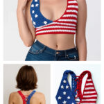 Red White Blue Flag Crop Top Crochet Pattern
